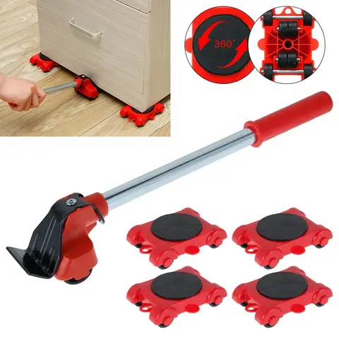 Juego de rodillos de transporte móvil para muebles, herramienta de ruedas de elevación de muebles de alta resistencia, herramienta de rodillo deslizante para transporte de muebles