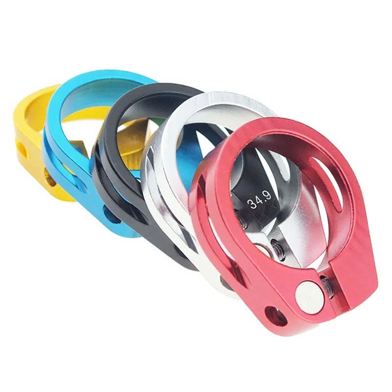 

AZ-5PCS Titanium Bicycle Seat Post Clamp Ultralight Aluminum Clip Ti Bolts MTB Road Bike Seatpost Clamp 34.9Mm Accessories