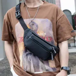 Chest Bag Waterproof Men's Waist Bag Casual Outdoor Sports Shoulder Crossbody Bag Fashionable Korean Version Trendy Men's Bag