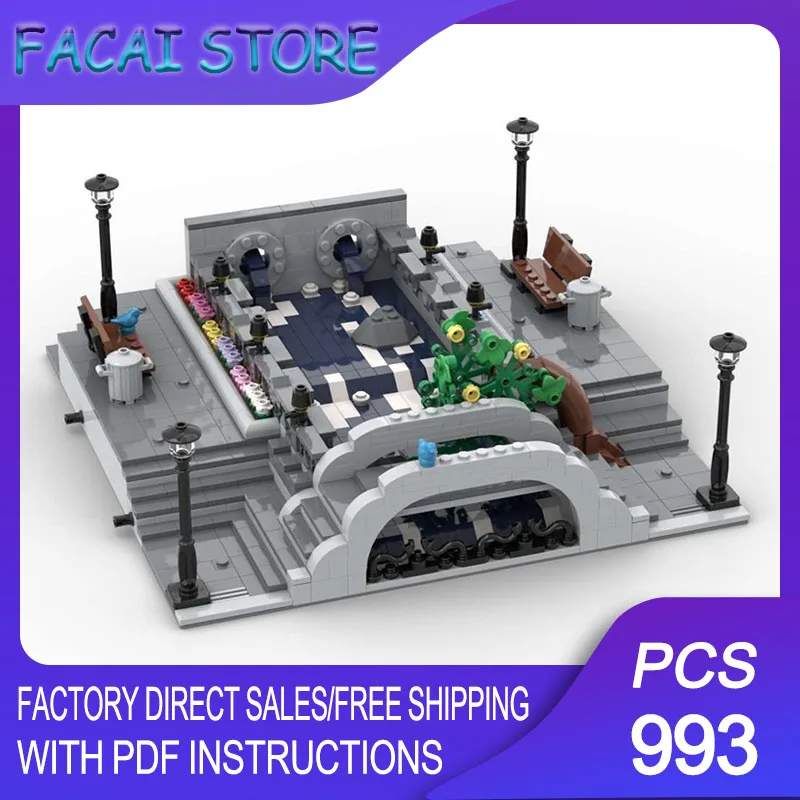 

Modular City Building Moc Building Brick Modular Pedestrian Bridge Modular Technology Blocks Christmas DIY Toy Construction Gift