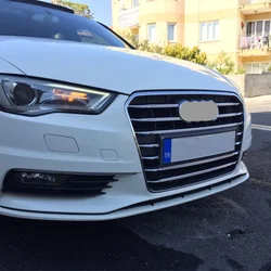 Stainless Steel Car Center Grille Grid Decorative Cover Trim For Audi A3 8V Sedan 2013-2016 Front Fog Lamp Grill Decal Strips