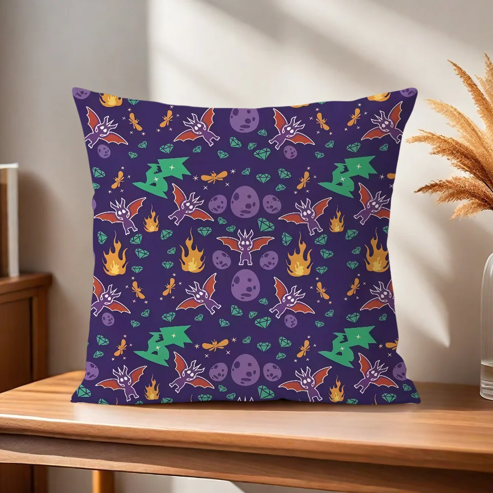 S-Spyro Game Pattern Kissenbezug Kissenhülle für Zuhause, Sofa, Wohnzimmer, Büro, Café, Auto. – Detail 3