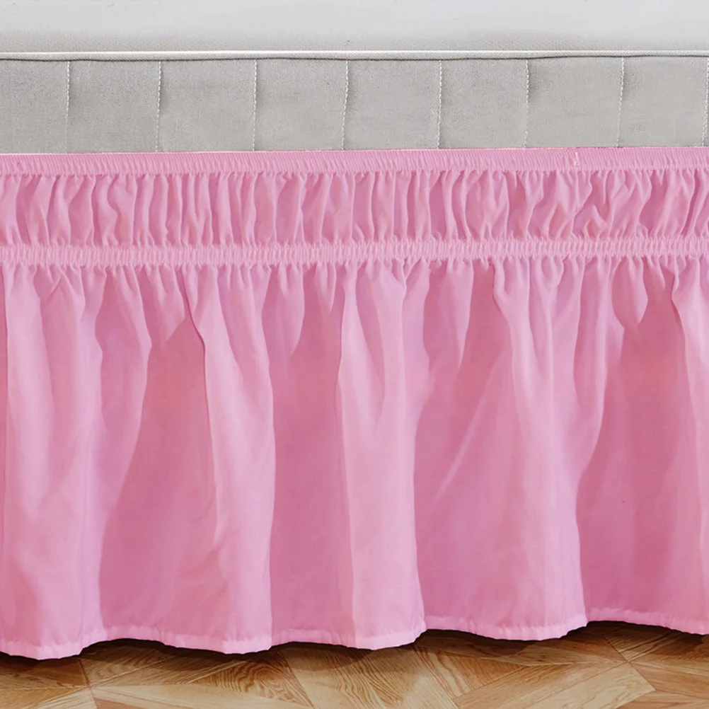 الوردي البوليستر القطن تكدرت الغبار كشكش للسرير المخفية زيبر الفراش مطوي تنورة منتفخ ديكور المنزل سيارة