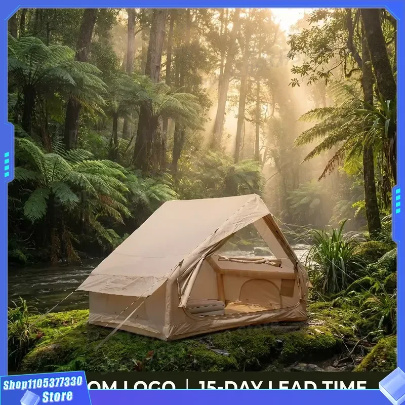 2026 Modern Inflatable Glamping Tent with Ultra Clear Stargazing Roof High Headroom Air House for Eco Resort