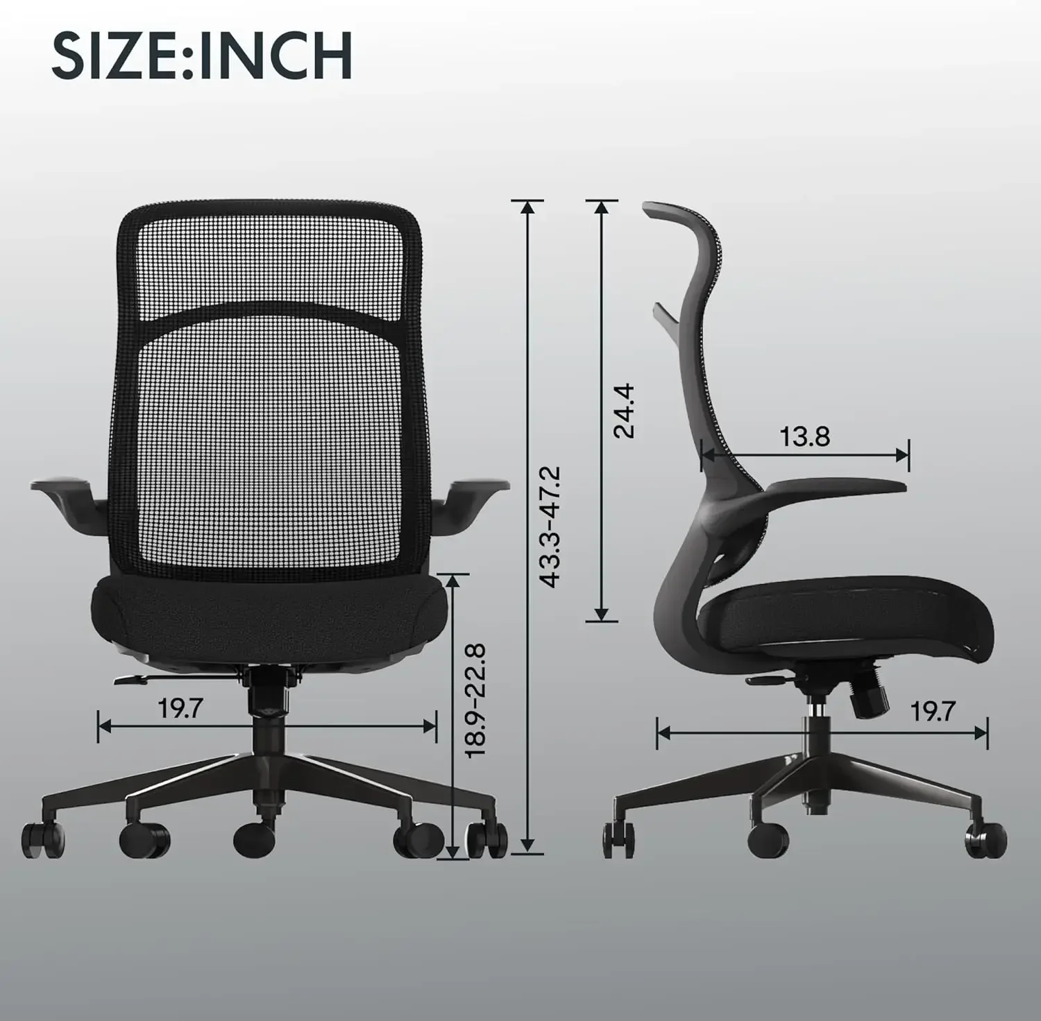 FLEXISPOT OC2 Comfy Office Chair Ergonomic Back Support Home Office Desk Chairs Comfortable Computer Chair with Flip-up Arm