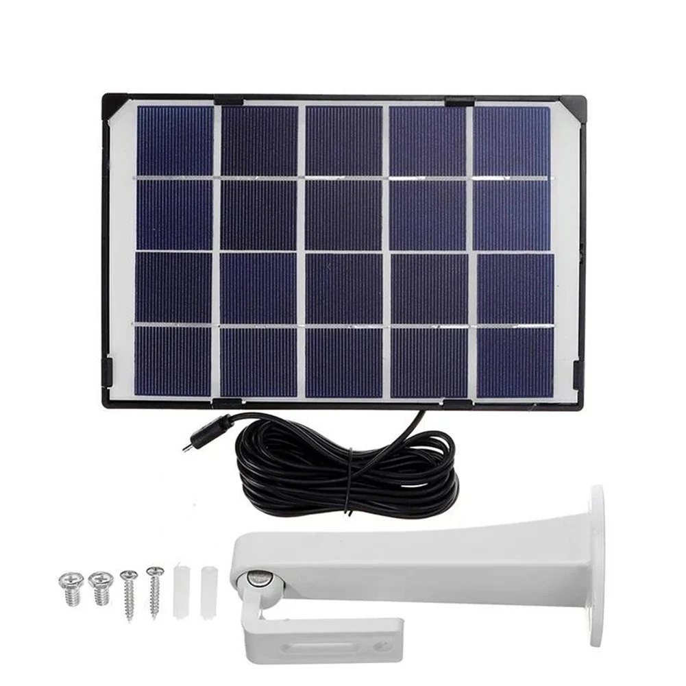 

Outdoor Solar Panel for Camera 6W Power Reliable Charging Solution with Adjustable Brackets and 5 Meter Cable for Easy Setup