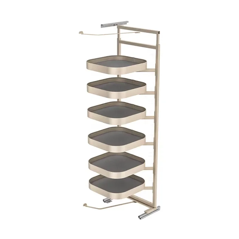 Heavy Duty Aluminum Rotating Basket Frame Modular Kitchen Locker Finishing System for Space Saving
