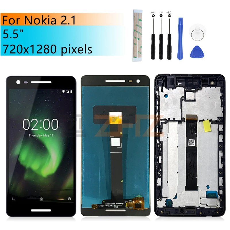 For Nokia 2.1 LCD Display Touch Screen Digitizer Assembly TA-1080 TA-1092 TA-1084 TA-1093 Display Replacement Repair parts 5.5