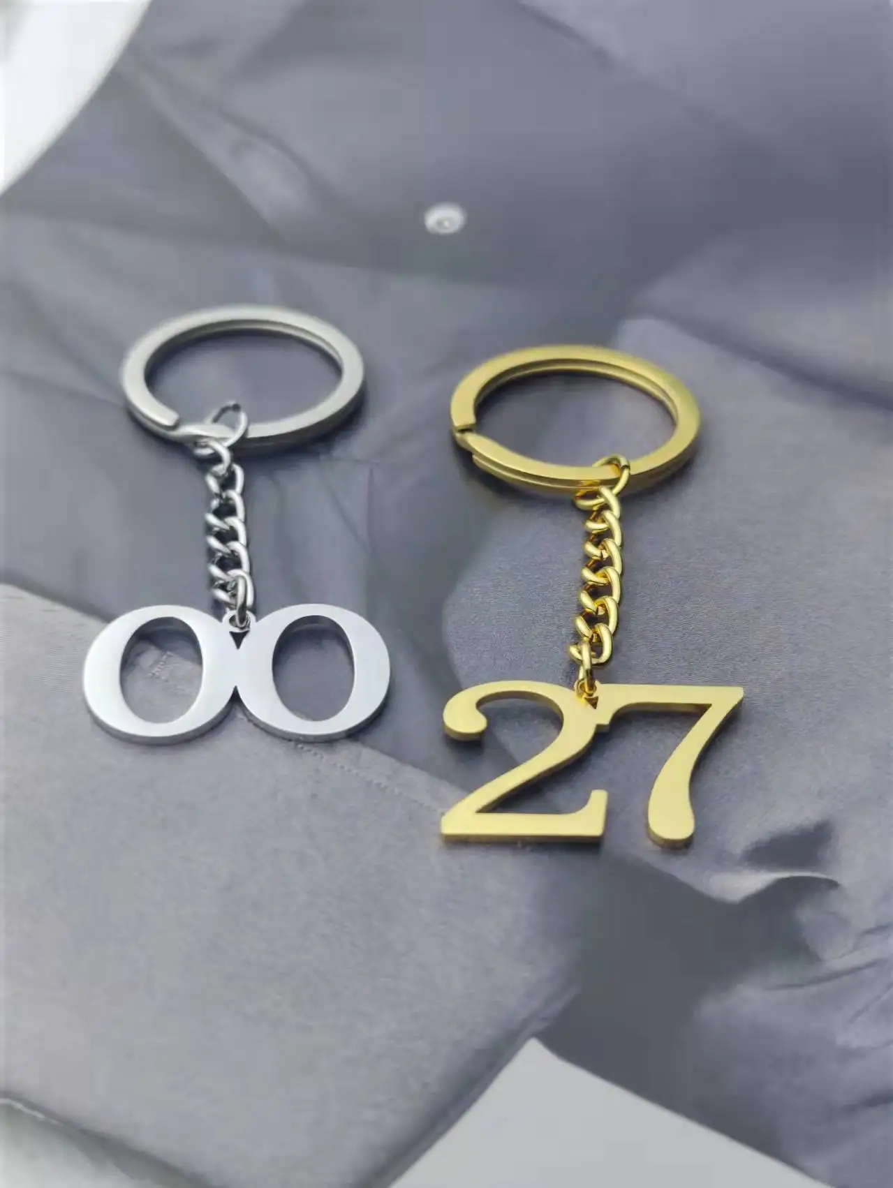 Personalized custom number key ring stainless steel lucky number keychain and room\'s lucky number tag tag