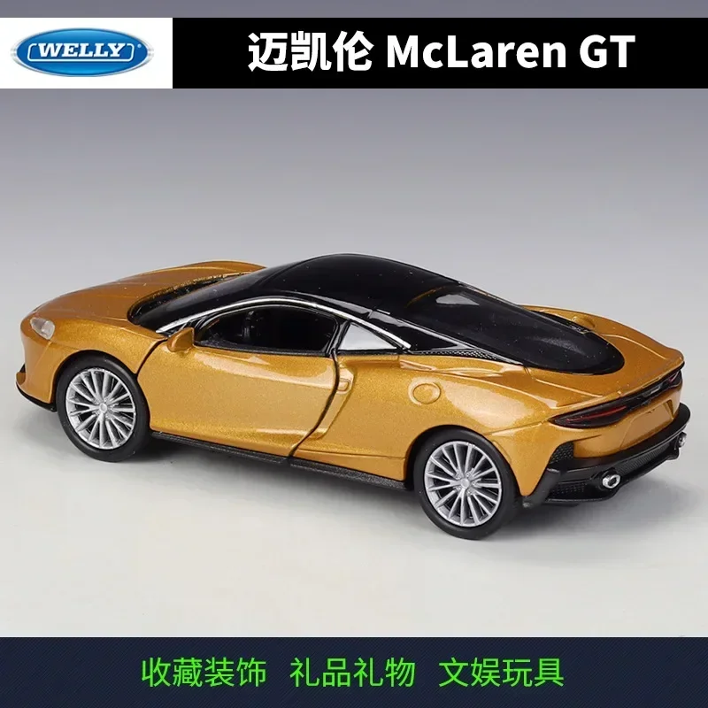 WELLY 1:36 McLaren GT Simulation Pull Back Car Model Car Metal Alloy Toy Car For Kid Gifts Collection