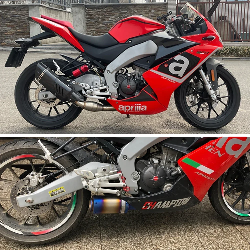S T For Aprilia GPR125 GPR150 Motorcycle Exhaust Escape MOTO Modified Middle Tube Link Pipe Stainless Steel With Catalyst DB Kil