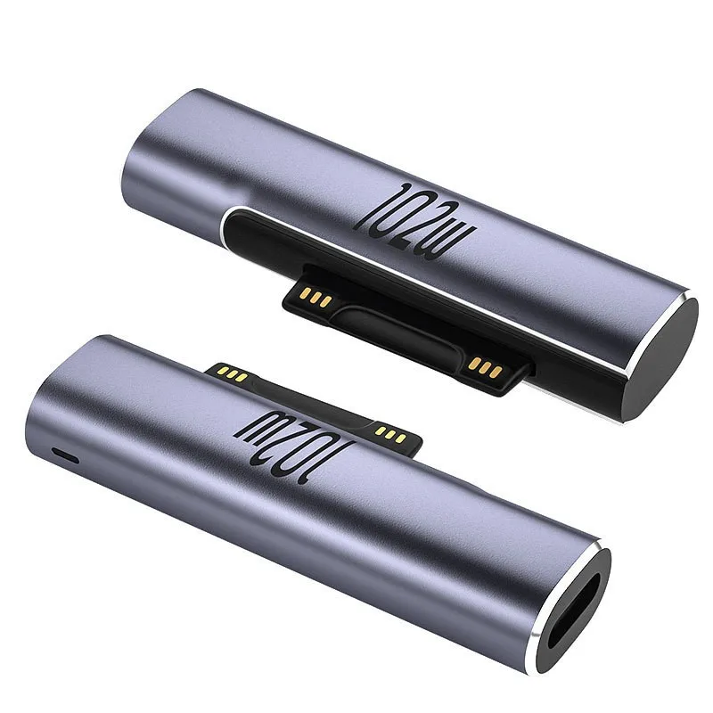 JoniSerl Type-C Female to Microsoft 5 Adapter for Surface Laptop Fast Charging 65W 15V pro 5/6 102W Super Fast Charging