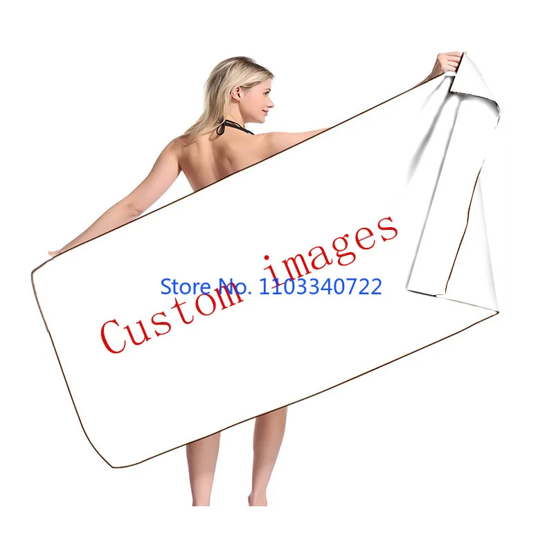 

Link Custom Photo Logo Bath Towels Bathroom Sport for Adult Kids Beach Towel Microfiber Shower Quick Dry Swimming Cover