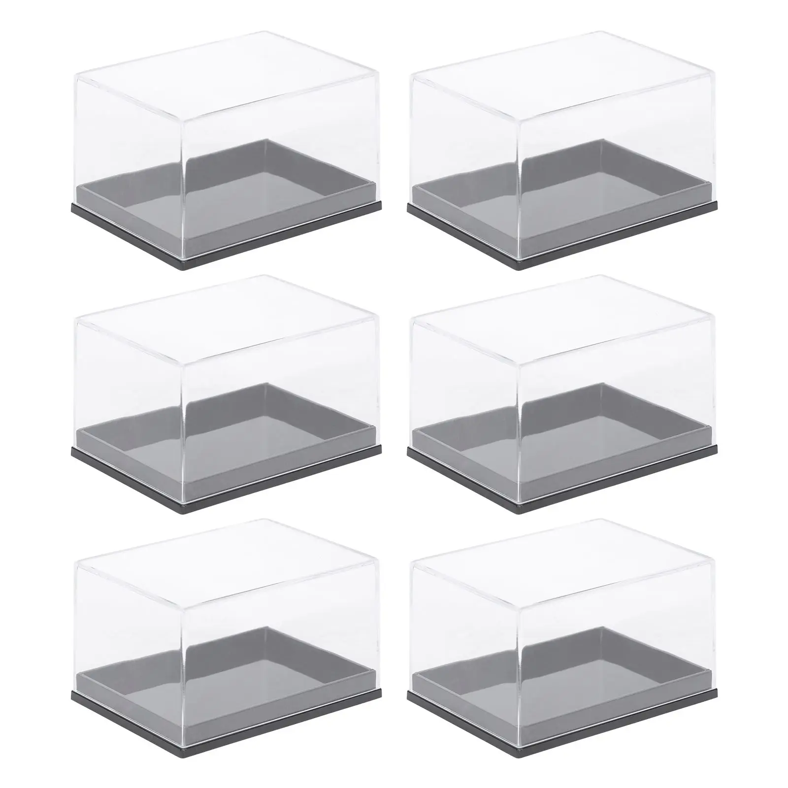 

6 Pcs Display Box Transparent Storage Specimen Case Container Rectangle Design Transparent Specimen Display Case Plastic
