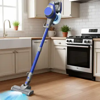 Corded Vacuum Cleaner with LED Lights, Large Dust Cup, Powerful Suction for Hard Floors and Carpets, Adjustable Stick, Perfect f