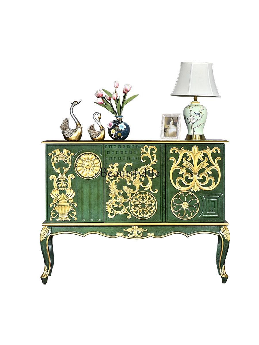 

American Retro Entrance Cabinet Entrance Affordable Luxury Style Solid Wood Partition European French Style Sideboard Cabinet