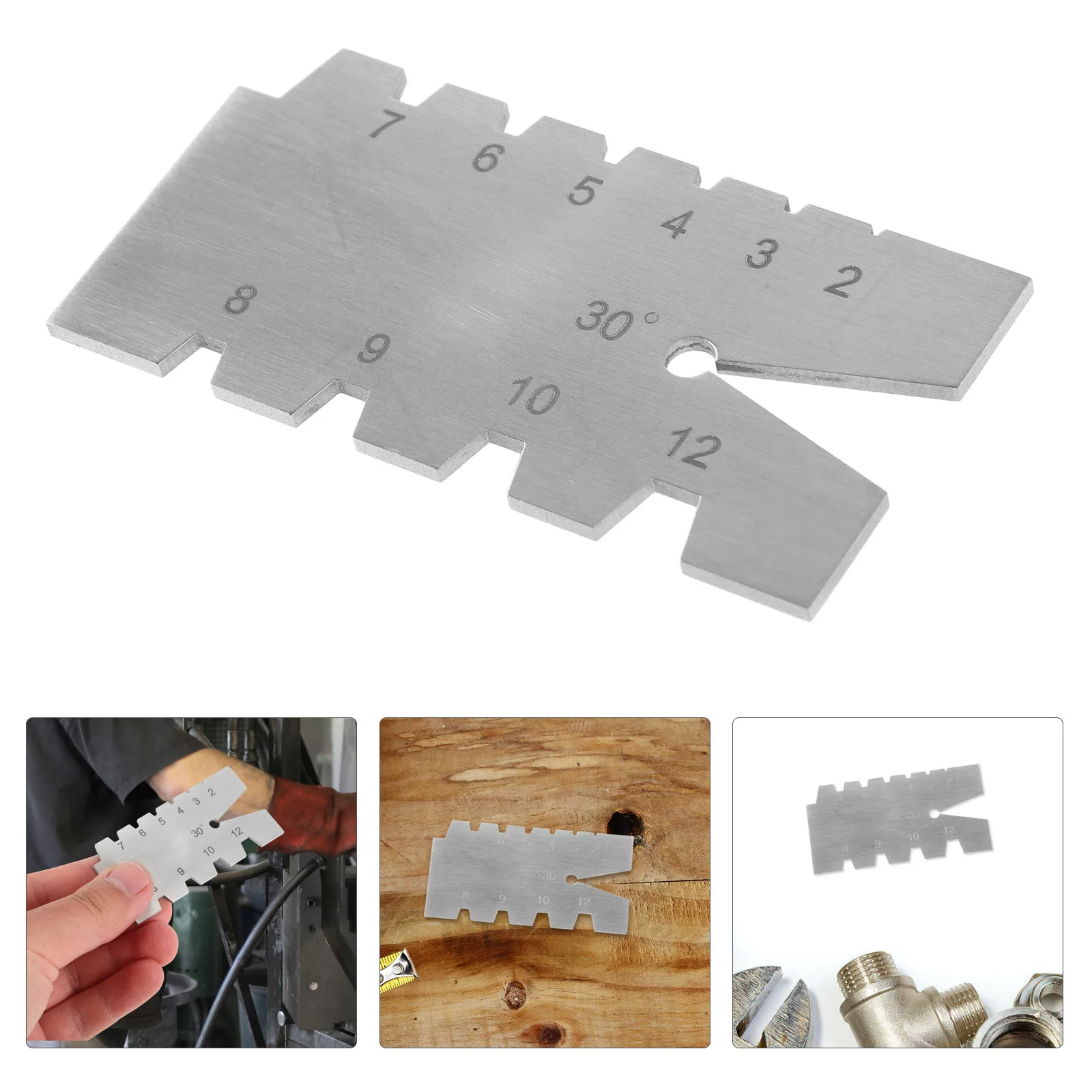 

Thread Gauge Stainless Steel 30 Degree Screw Angle Template Metal Measuring Tool Thread Cutting Lathe Inspection Tool