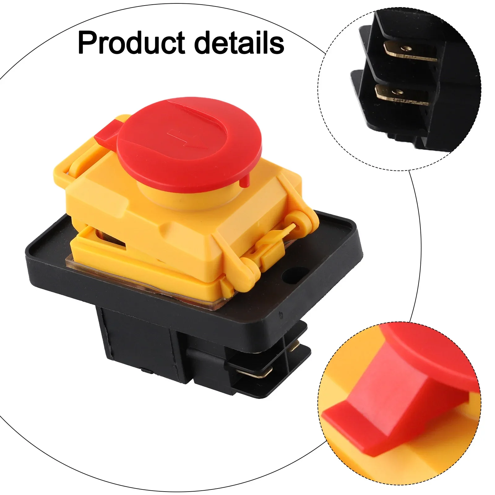 Electromagnetic Stop Switch Magnetic Pushbutton Switch Wet Environments Industrial Power Tools Compact Size 16A Current Rating