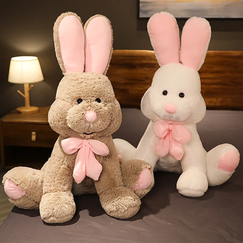 50-100cm Kawaii Grey White Bunny Rabbit Plush Toys Cartoon Stuffed Animals Rabbit Children Toys for Girls of 7 and 8 Years Girls