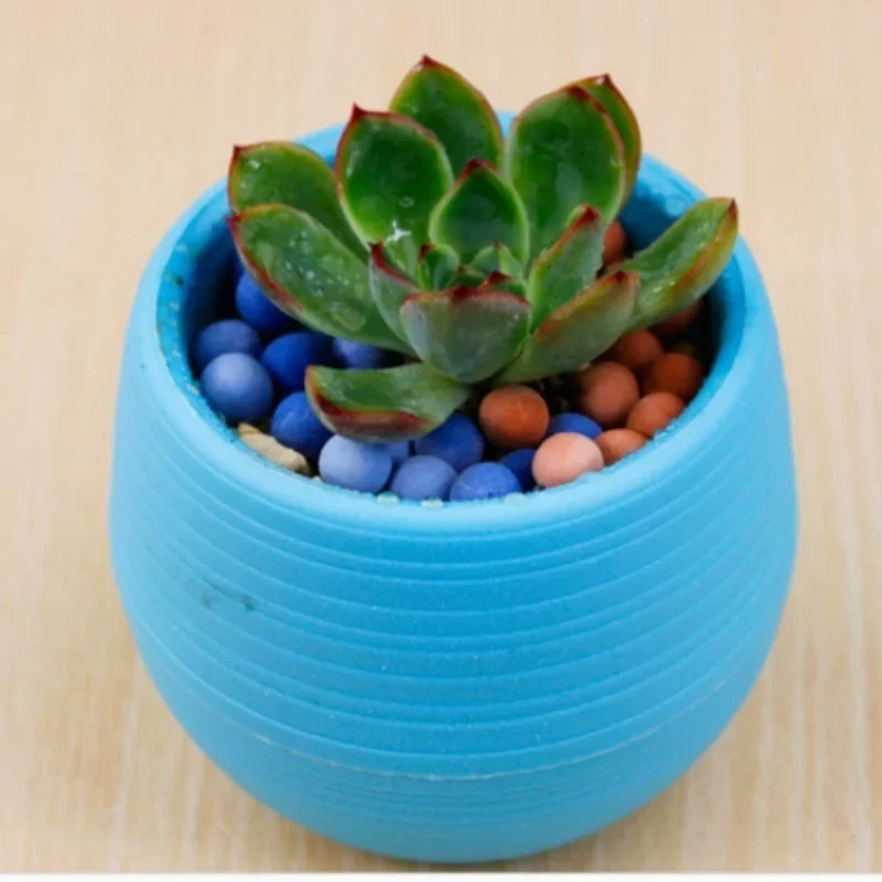 2Pcs Stone Pill Pot Reticulate Grass Pots Fleshy Plant Desktop Flower Pot Mini Flower Pot Plant Pots Random Color