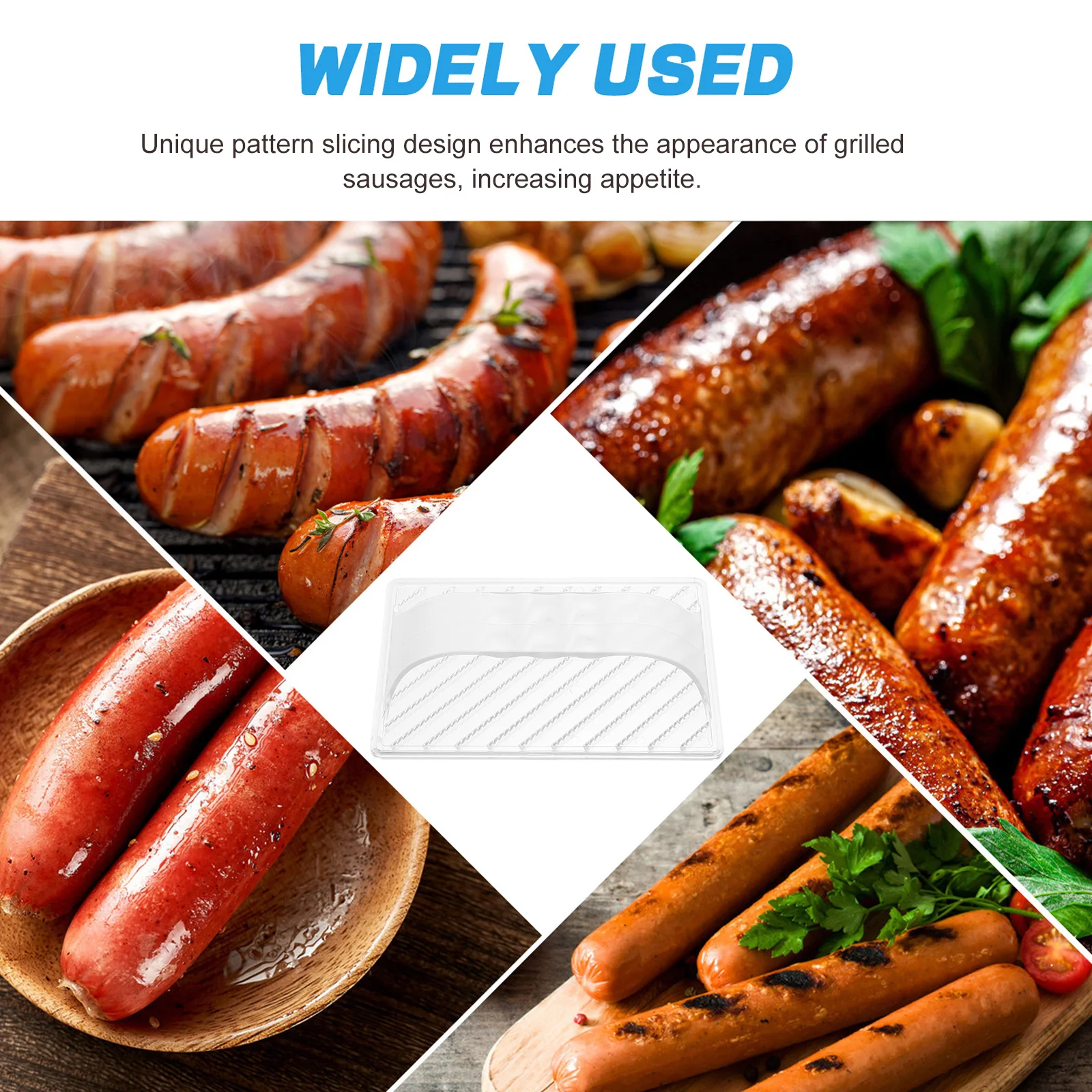 

Hot Dogs Cutter Tool Transparent ABS Sausage Slicing Tool Outdoor Barbecue Hot Dogs Kitchen Gadget Hotdogs Cutter