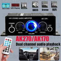 AK270 AK170 Sound Amplifier 2.0 Channel Hifi Digital Amplifier 12V3A Audio Stereo Power Amplifiers For Car Bass Treble Amplifier