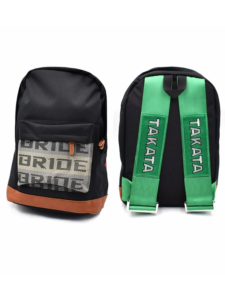 حقيبة ظهر على طراز JDM تاكاتا، حزام أمان للسباقات، حقيبة سفر معدلة بحمالة كتف مزدوجة، تصميم عصري بنمط متدرج للمناسبات الترفيهية