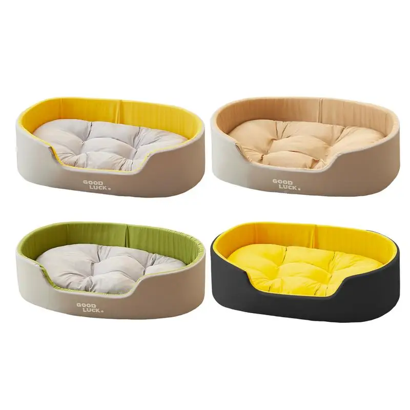 Dog Bed With Sides Creative Soft Puppy Bed With Sides Double Sided Cat Sleeping Pad Pet Accessories Four Seasons Cushion Bed For