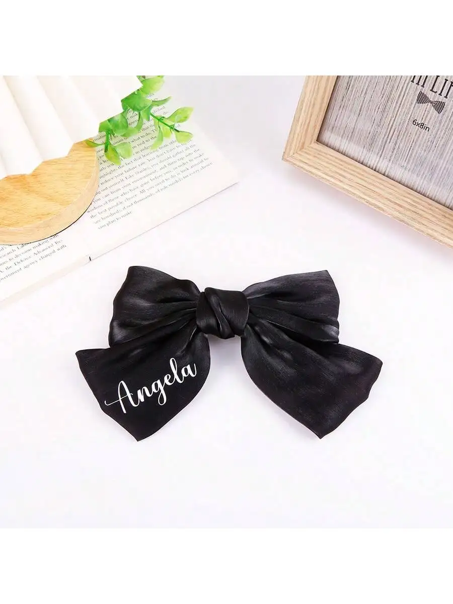 

Personalized Double Satin Bow with Clip Custom Name Cheer Bow bow hair clip Party favor for girl wedding bow fancy bow flower gi