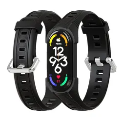Strap for Mi Band 7 6 5 Silicone Bracelet for Xiaomi Mi Band 6 Strap Man Woman Breathable Rubber Watchband