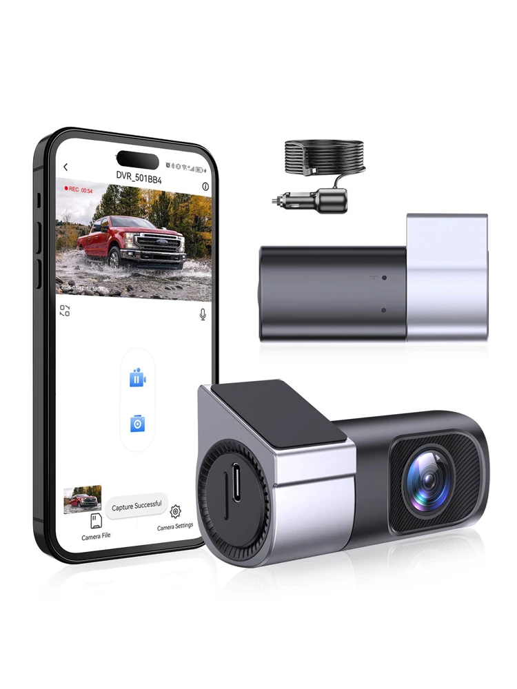 1080P Dashcam met nachtzicht Mini verborgen Dashcam 24-uurs parkeerbewaking Loop-opname Zwaartekrachtsensor App-bediening - afbeelding 2