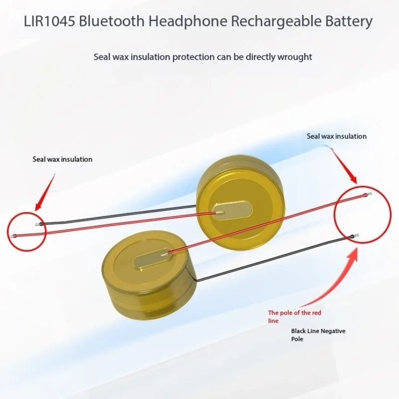 3.6V 40mAh LIR1045 Button Rechargeable Battery for TWS Bluetooth Headset Battery
