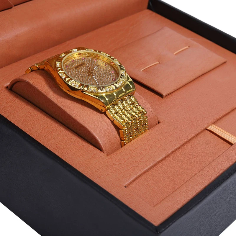 PU Leather Luxury Jewelry and Cufflink Box WatchBox Pen Box Combination High-end Gift Set Pieces Jewelry Packaging Display Case