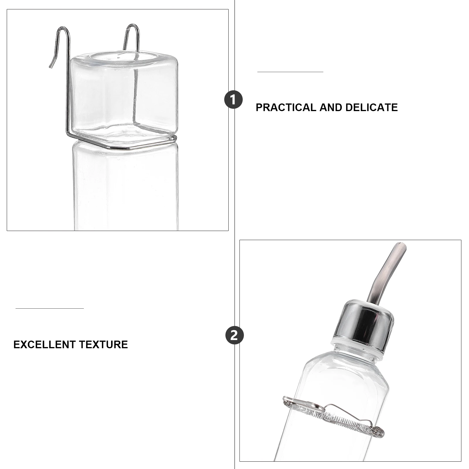 

2pcs Pet Water Feeder Bunny Drinking Fountain Bottle for Guinea Pig Stainless Steel Leak Proof Easy Small Pets Supplies