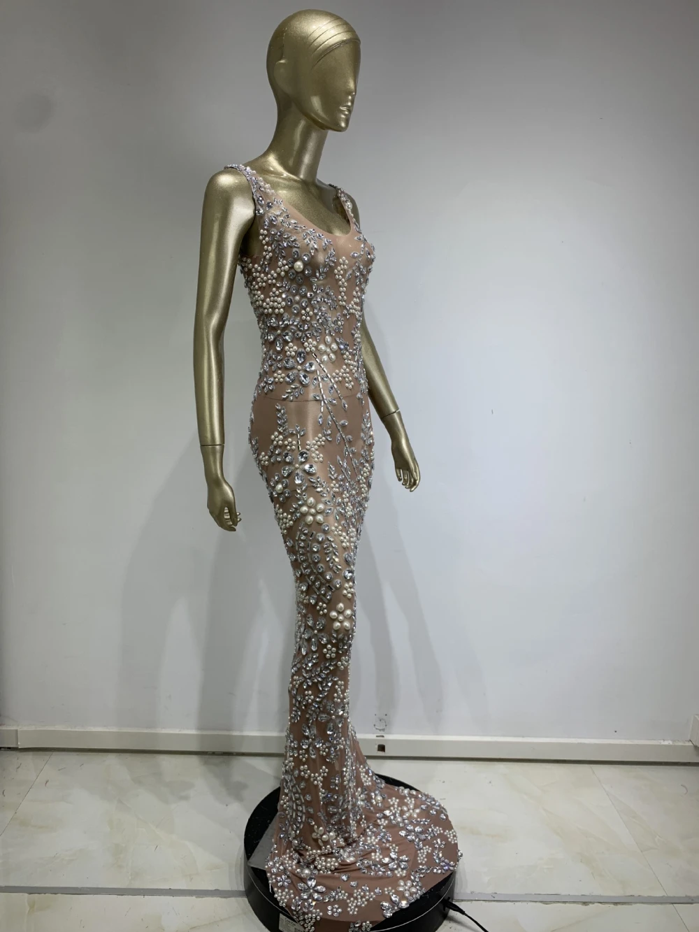 عرض فتاة زي فاخر حفلة الزي بريق كوكتيل فستان ماكسي المرأة الفاخرة الماس شبكة فستان حفلات مثير شبكة المشاهير مساء #3