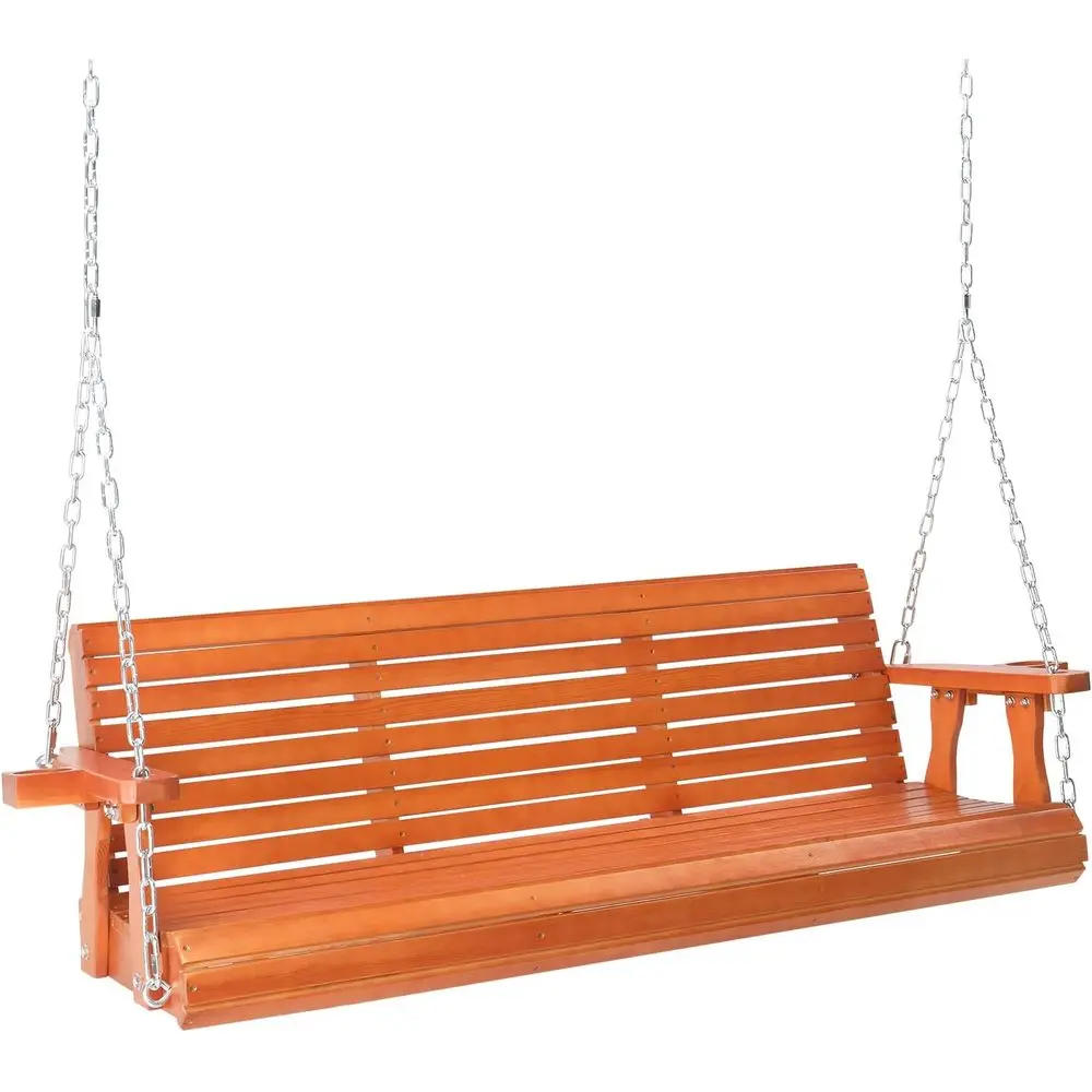 

Деревянные садовые качели для 3 человек, сверхпрочные, выдерживают до 360 кг, с регулируемой защитной цепью, уличная скамья-качели