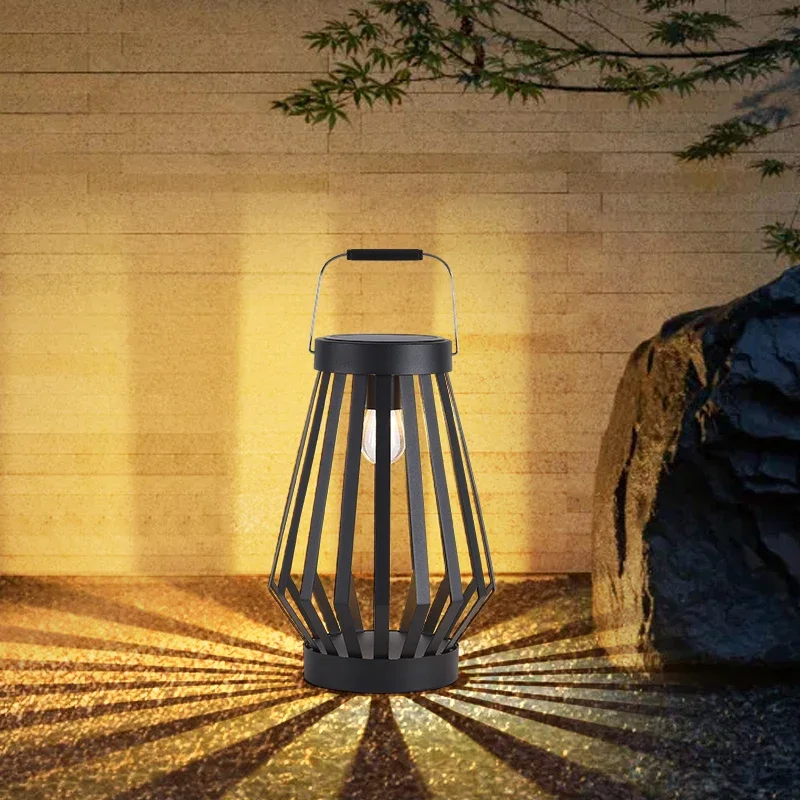 Outdoor waterproof portable atmospheric solar lantern courtyard free cloth antique Chinese villa garden lawn lamp