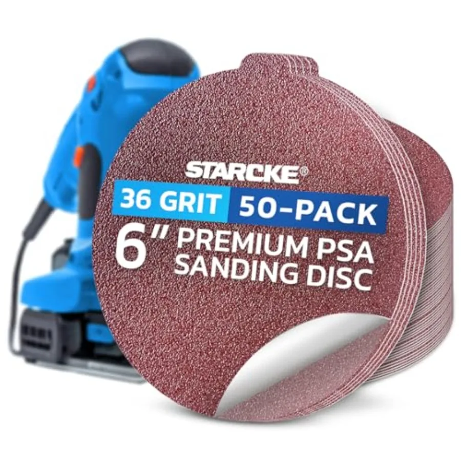 

Sand Paper for Car Premium 6 Inch Sanding Discs 36 Grit Sanding Paper Self Adhesive Orbital Sander Pads PSA Aluminum Oxide Sand
