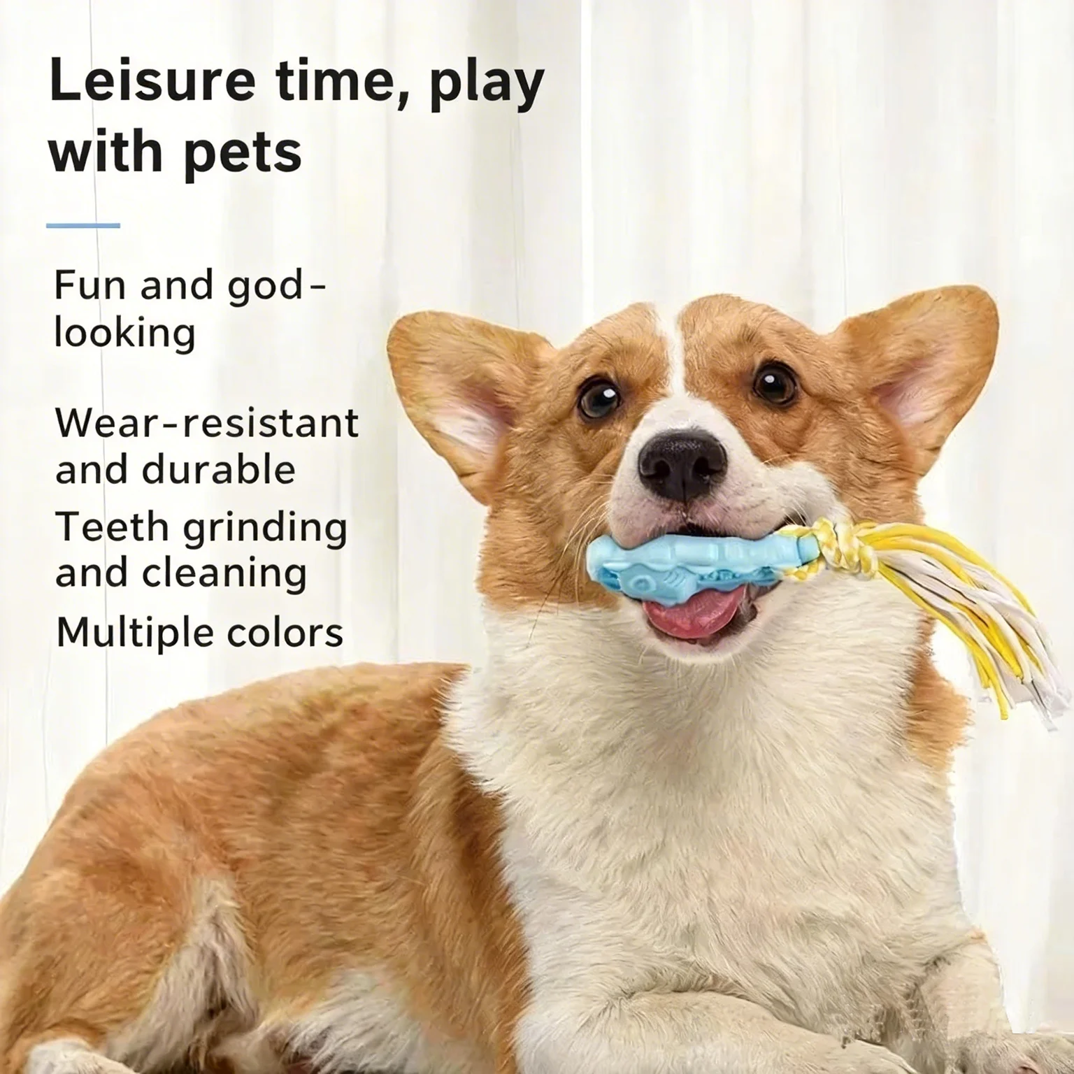 Popular pet universal TPR small fish shaped slippers toys cotton rope combination teeth grinding and cleaning teeth products