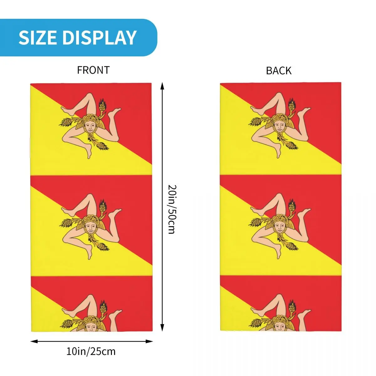 2023 neue Flagge von Sicily Bandana Merchandise Hals abdeckung gedruckt Vintage Wickels chal multifunktion ale Sturmhaube für Angel anzug