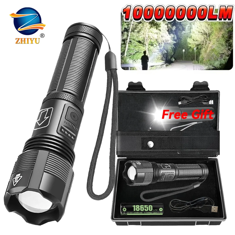 

Мощные перезаряжаемые фонарики, сверхмощный XHP50/XHP70, внешний тактический фонарик 18650 для кемпинга на открытом воздухе