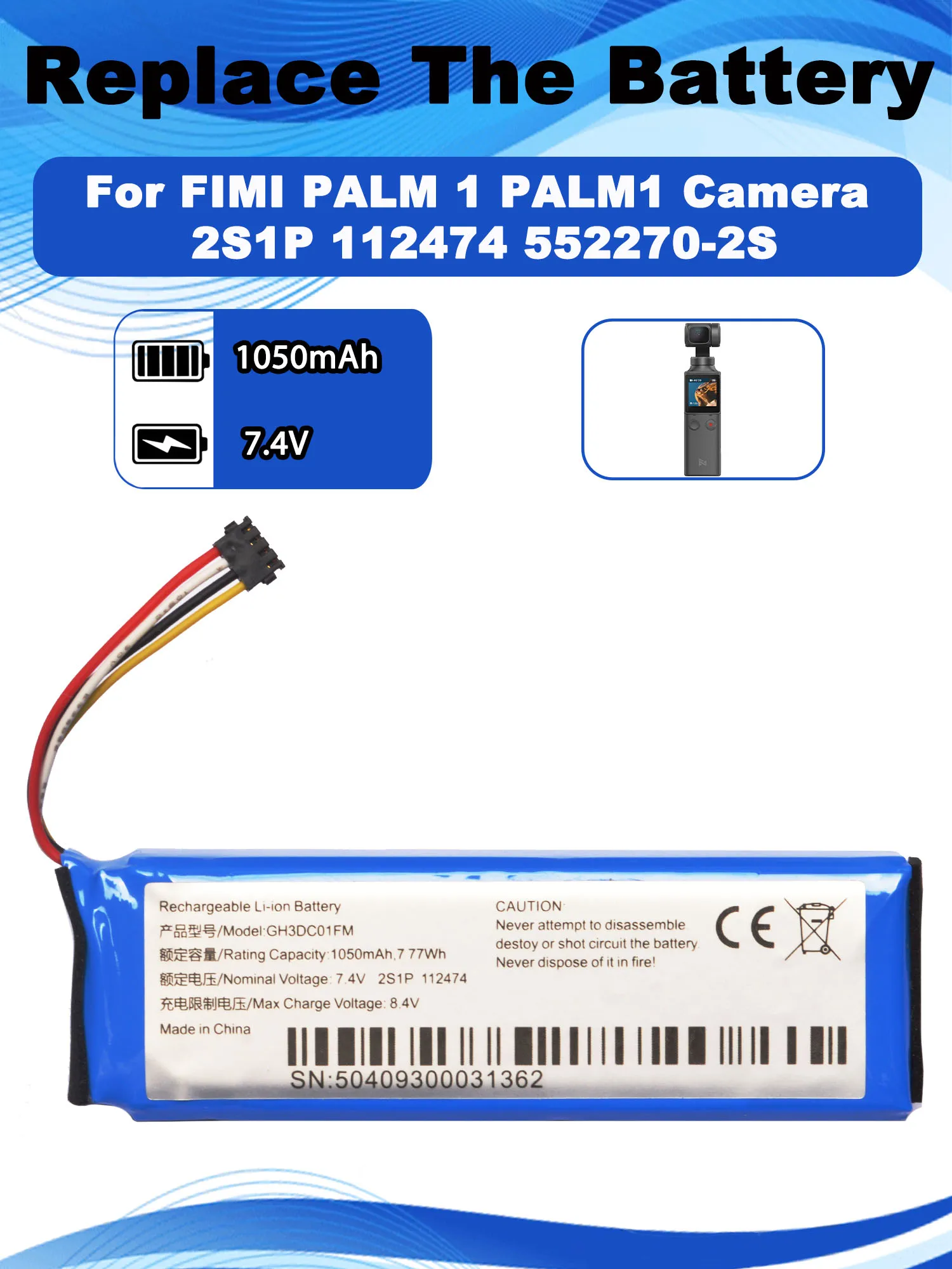 7.4V 1050Mah GH3DC0…