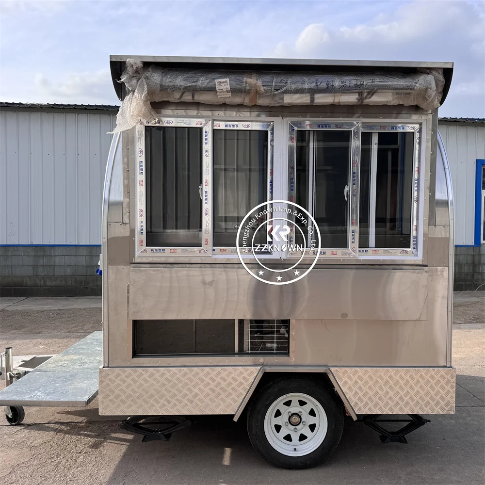 

Customized Outdoor Coffee Bar Food Truck Mobile Hot Dog Pizza Ice Cream Cart Street Fast Food Truck Trailer With Full Kitchen