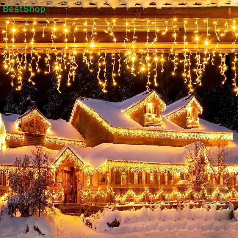 Icicle String Lights LED Fairy Lights Christmas Garland For New Year Party Wedding Garden Terrace Christmas Decoration Lamps