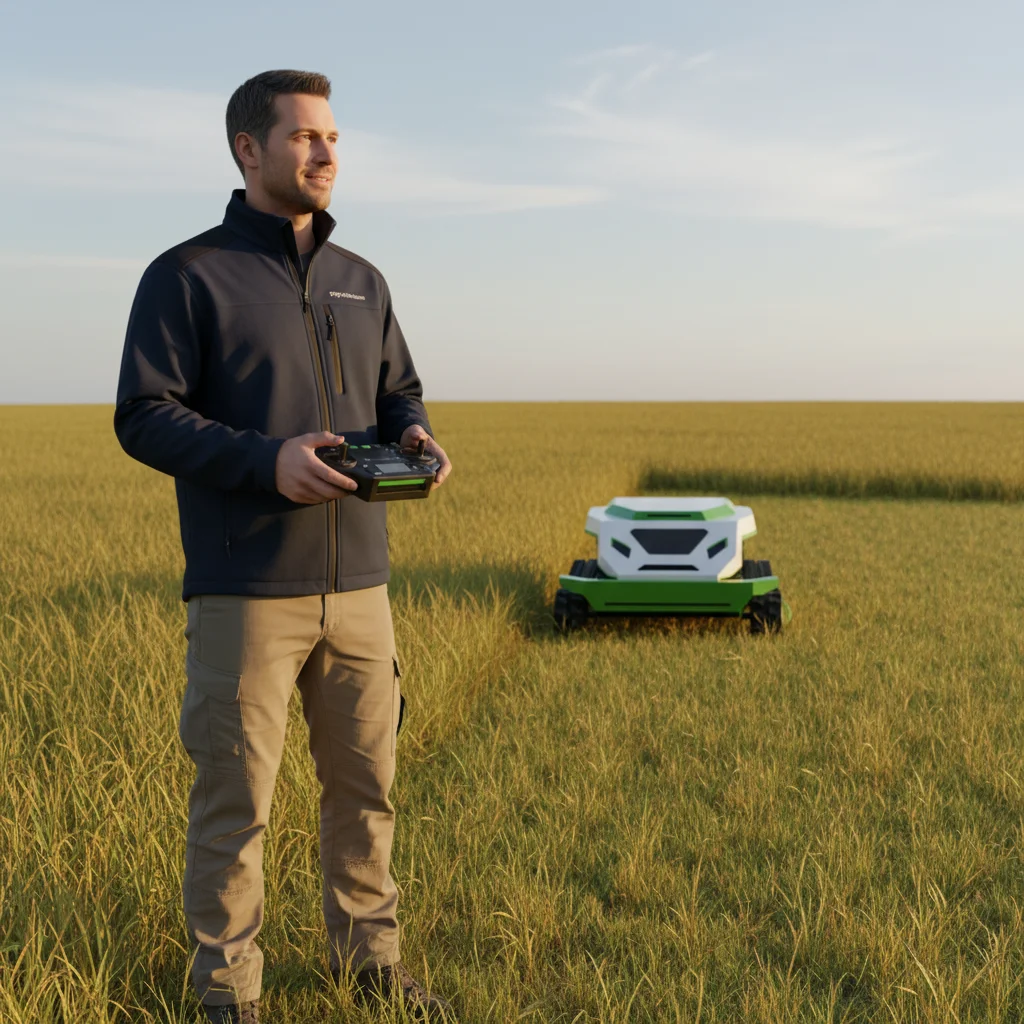 4 in 1 Rechargeable Remote Control Lawn Mower Snow Pusher Snow Sweeper Bulldozer