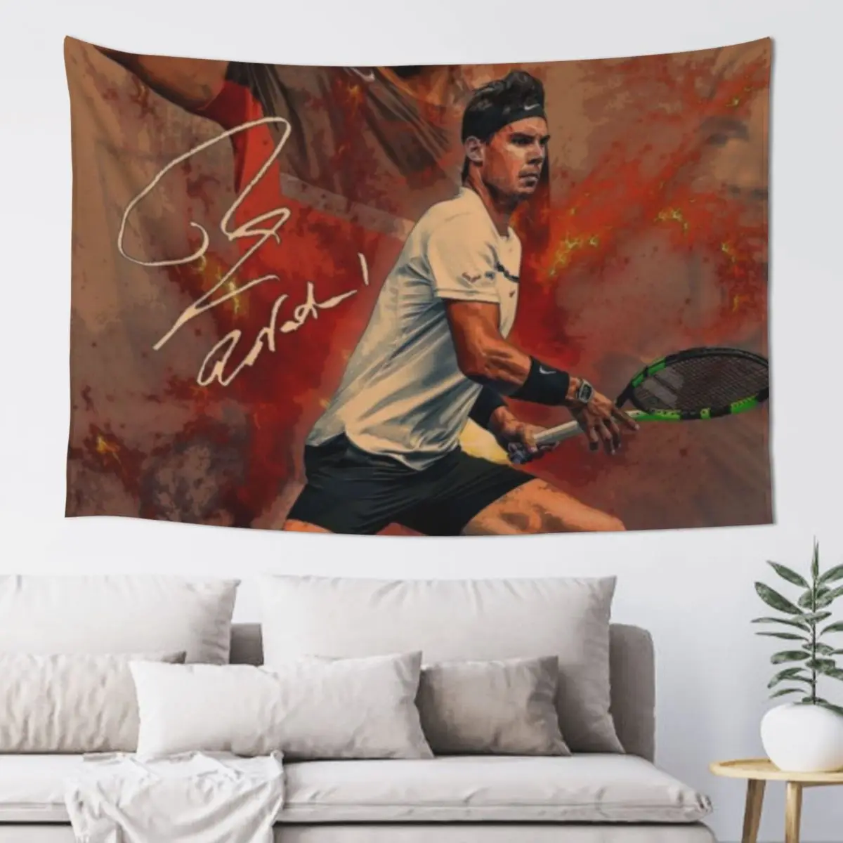 

rafael nadal Tapestry Wall Hangings Decoration Japanese Room Decor Living Room Decoration Things To Decorate The Room Tapestry