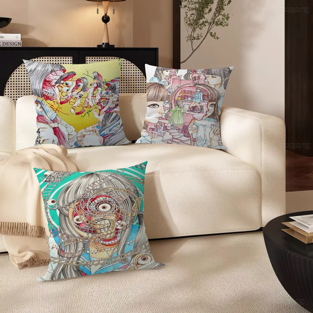 Shintaro Kago Horror Comic 45*45cm Cushion Cover Pillow Cover Decor Pillowcase Home Pillowcase For Couch Pillow