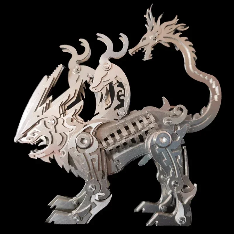 3D Puzzle Chimera Metal Model Kits Mechanical Ancient Divine Beast Models DIY Assembly Toy - 98pcs