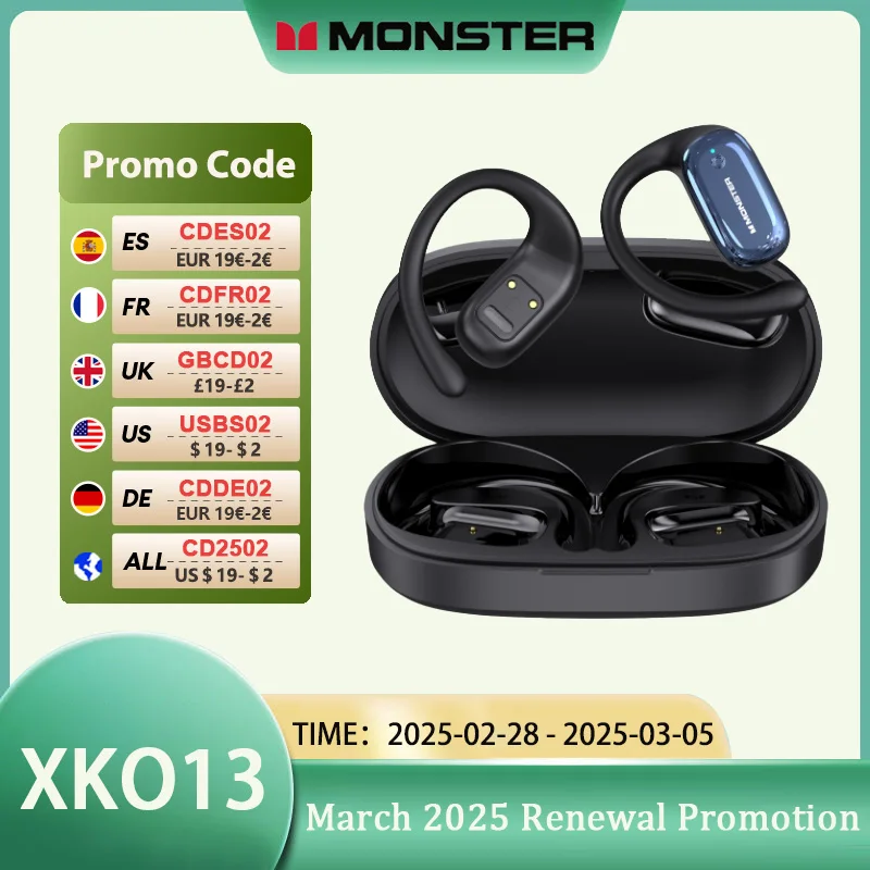 大容量バッテリー寿命,xko13,ows,bluetoothワイヤレスヘッドセット,シリコンイヤーフックビーム,サウンドフィールドテクノロジー,v5.4