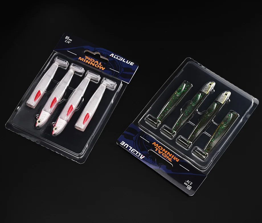 ALLBLUE Tidal Minnow 85mm 15,8g Schwarzer Weicher Angelköder Paddle Tail Jig Head Vinyls Vibration Künstlicher Köder Salzwasser-Ausrüstung – Detail 9